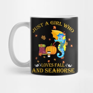 Just A Girl Who Loves Fall Seahorse Funny Thanksgiving Gift Mug